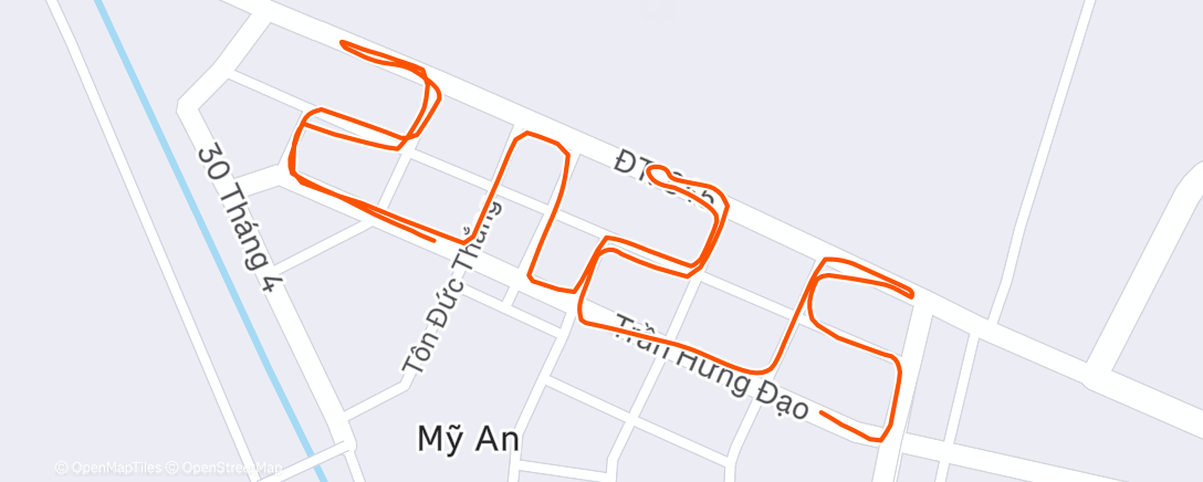 Map of the activity, Afternoon Run