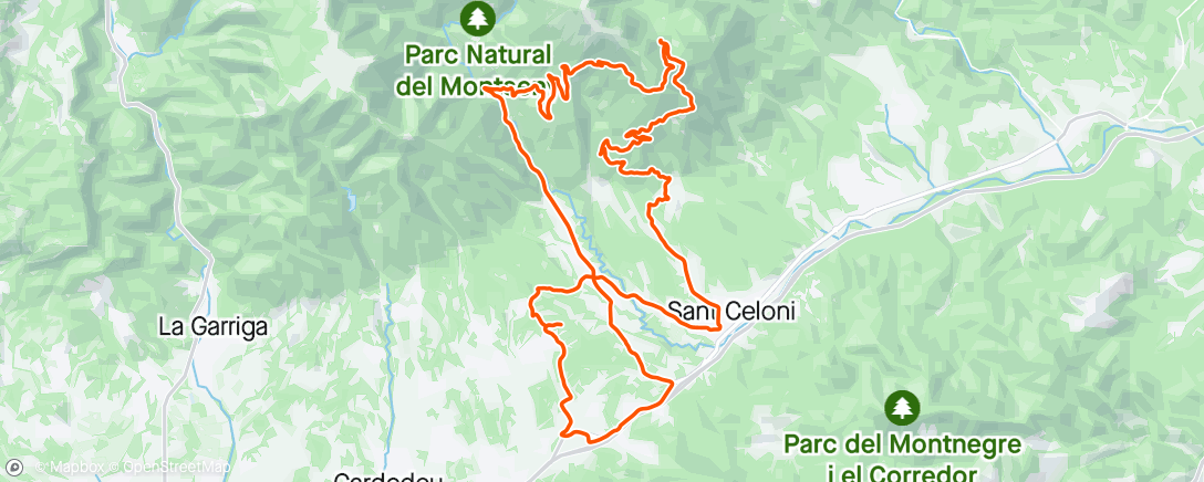 Map of the activity, Road Montseny
