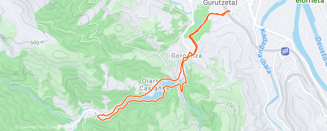 Map of the activity, Regato ida y vuelta