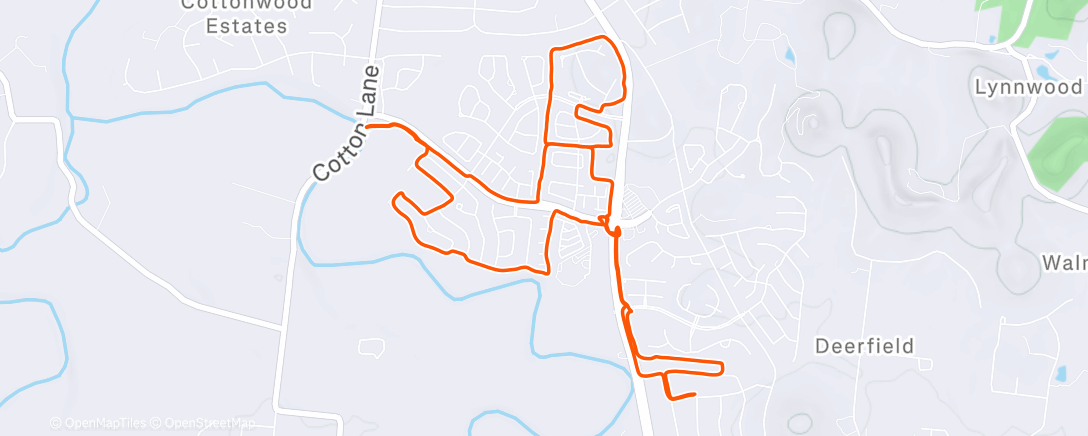 Map of the activity, fieldstone fartlek