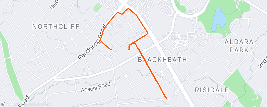 Map of the activity, Morning Run : I feel good great to be out feeling much better!!