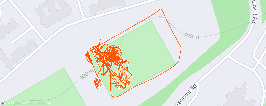 Map of the activity, Rugby training