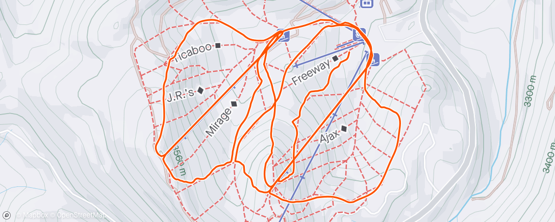 Map of the activity, Downhill Ski - Cyclemeter