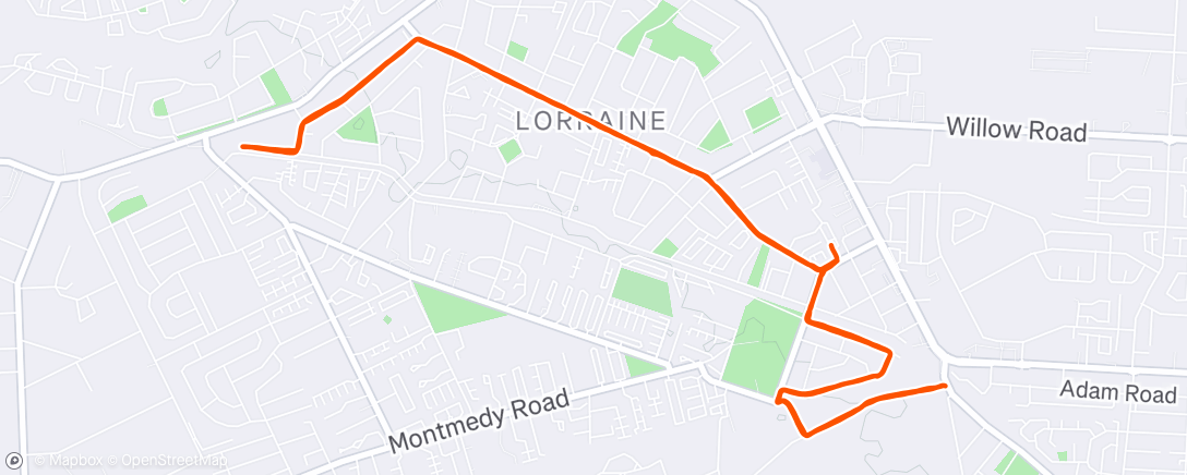 Map of the activity, Morning Run