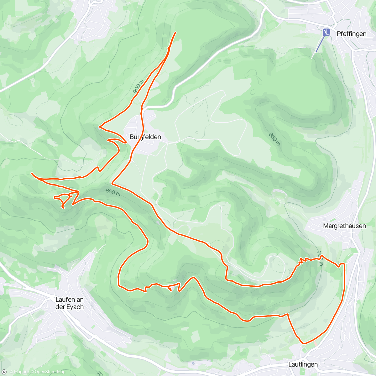 Map of the activity, Recovery walk | Albstadt