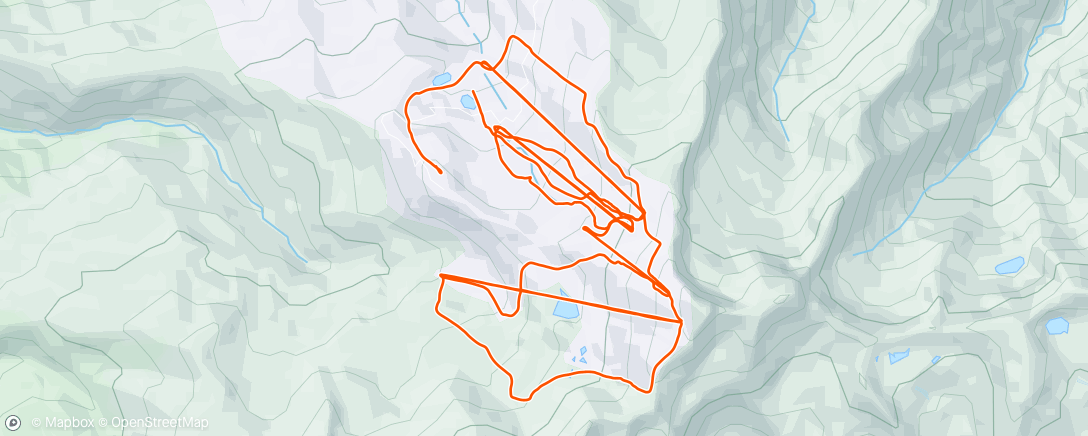 Mapa de la actividad, Esquí alpino a la hora del almuerzo