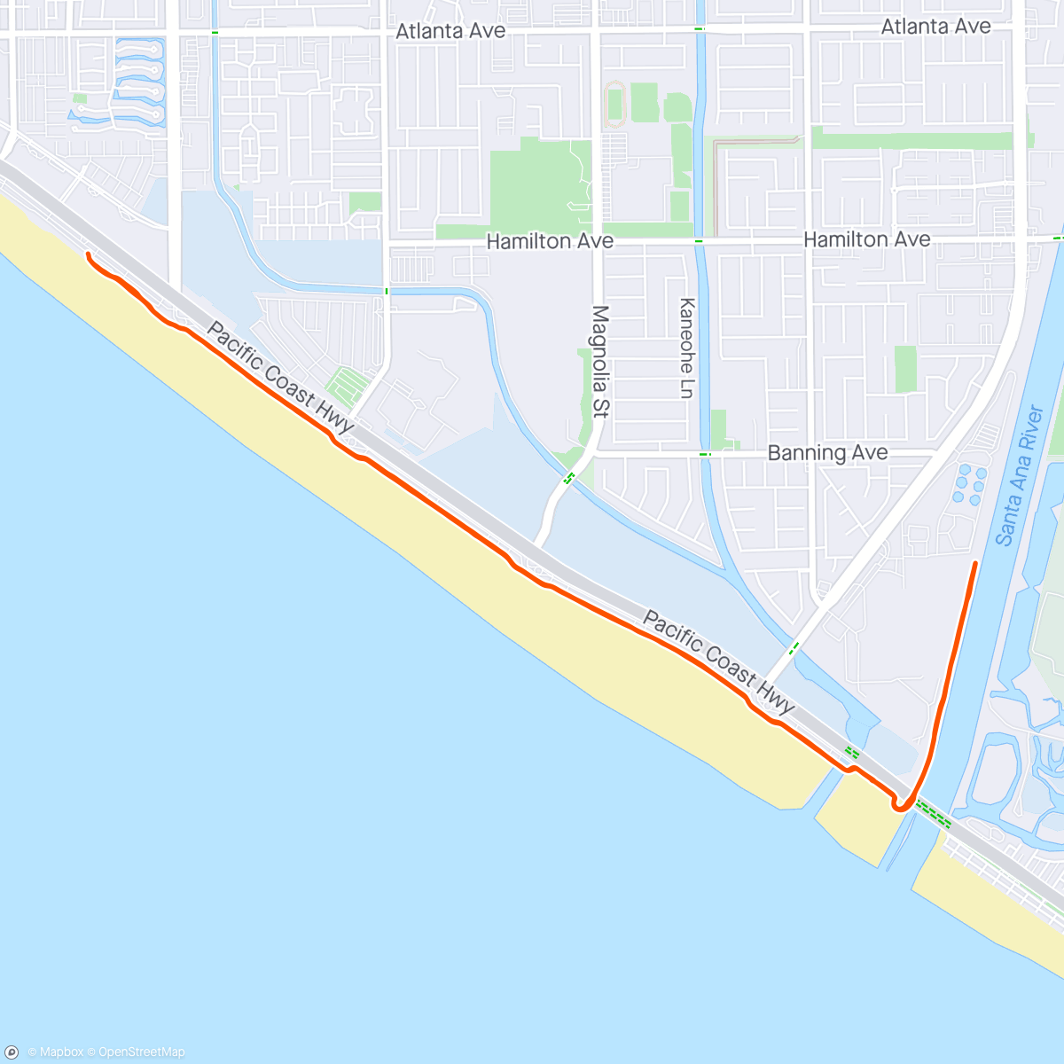 Mapa de la actividad (Beach miles for breakfast)