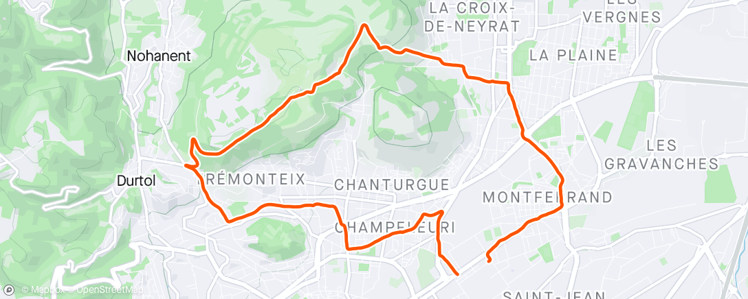Map of the activity, Fartlek depuis PhysioClermont