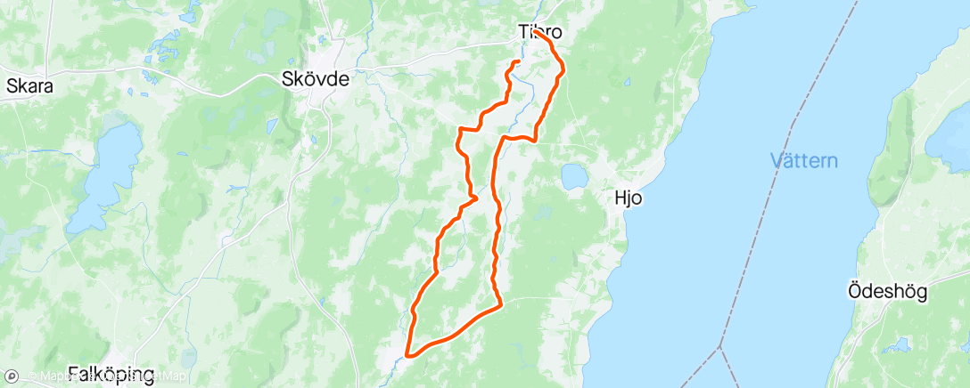 Mapa da atividade, Tidaholmsrundan med Sven, Patrik H och Henri.