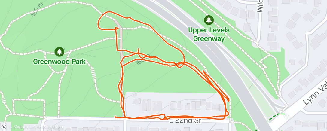 Карта физической активности (2024-05-19 Greenwood park with Amelia)