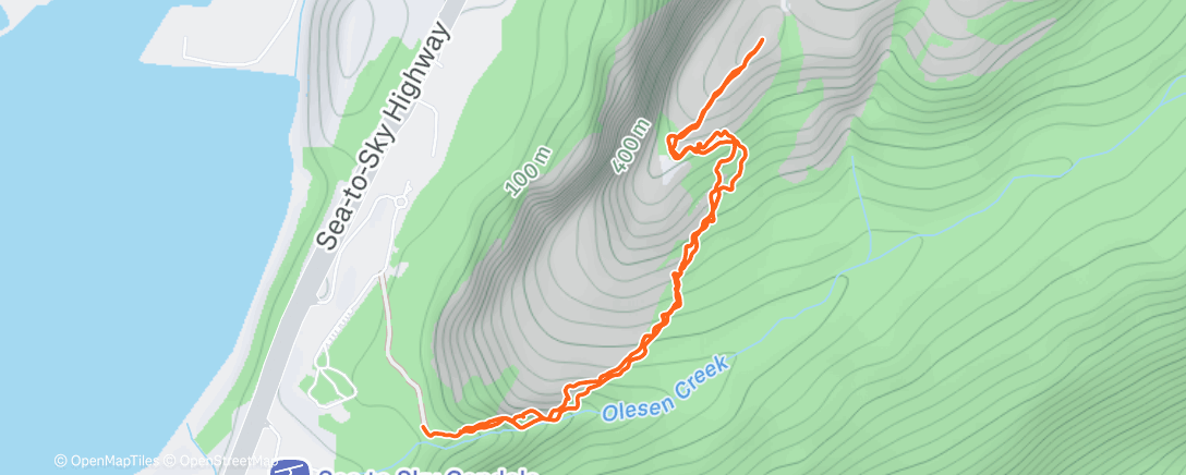 Map of the activity, Afternoon Hike
