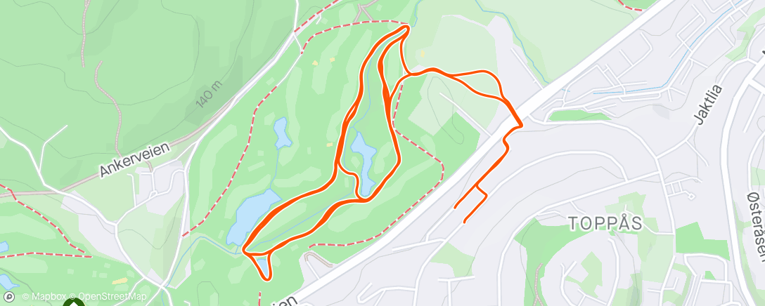 Mapa de la actividad, Lunch Trail Run