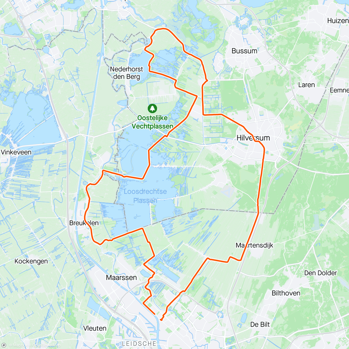 Mapa de la actividad (Loosdrecht - Hilversum)