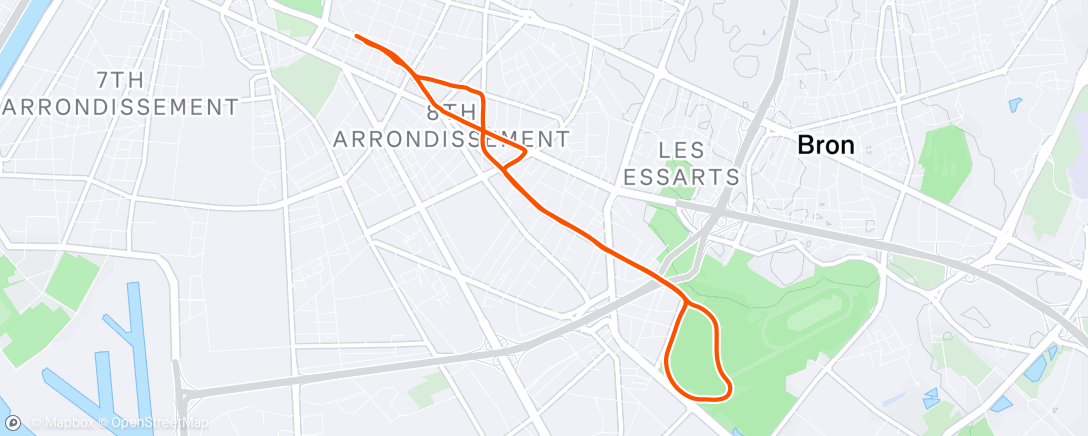 Map of the activity, Course à pied le matin