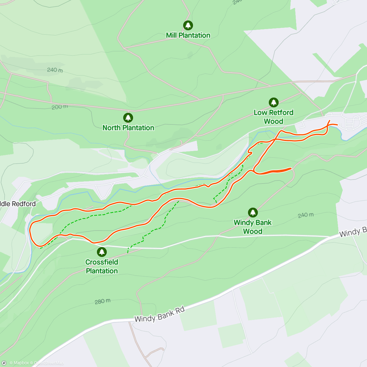 Map of the activity, Hamsterley Forest tourism. Parkrun #234, streak #104. Loved that, great course!