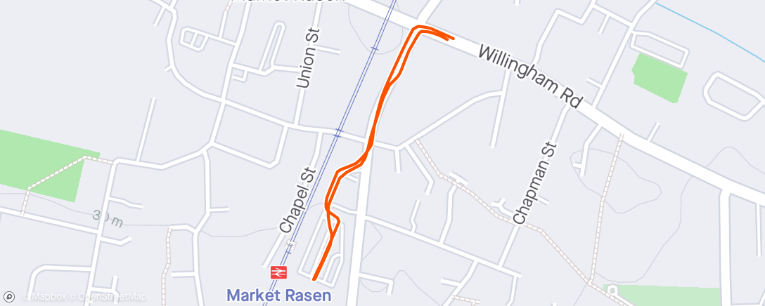 Map of the activity, Walk to Tesco while waiting get loaded