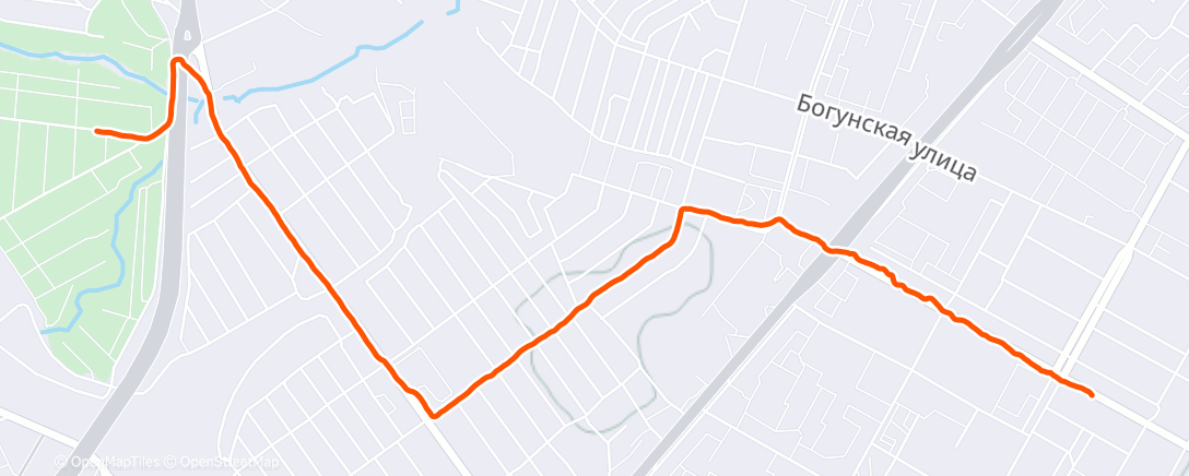 Map of the activity, Утренний забег