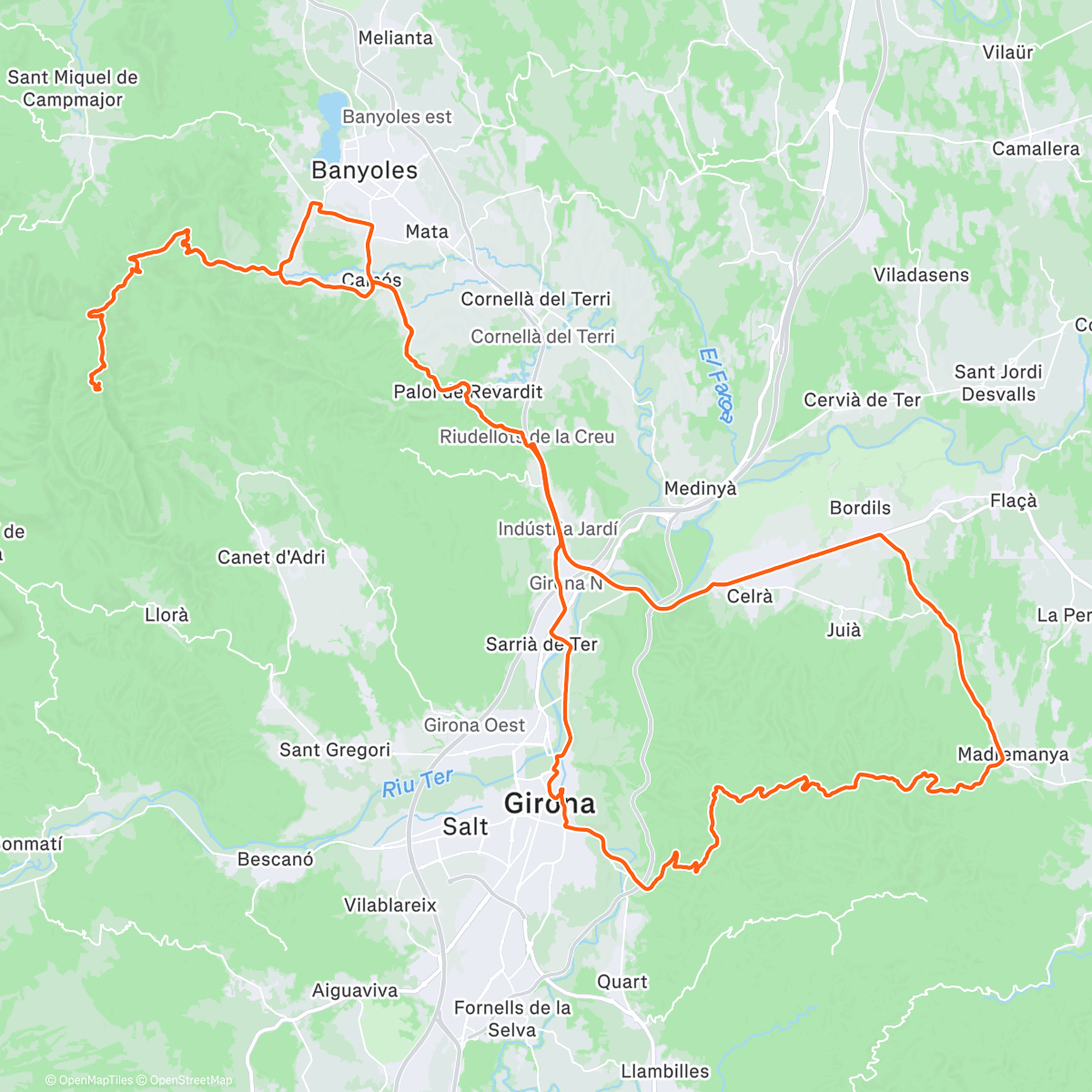 Map of the activity, 2nd time riding Rocacorba 😱