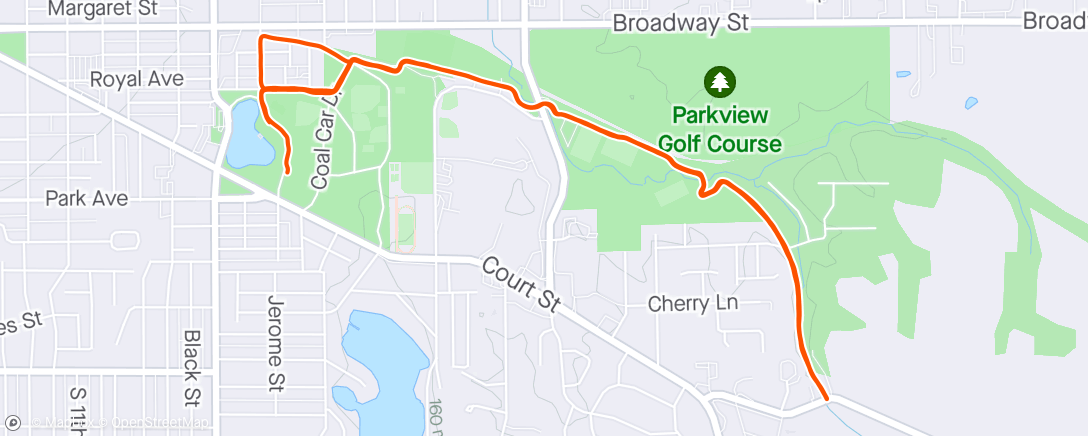 Map of the activity, afternoon run