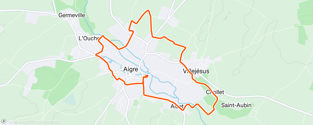 Map of the activity, Course à pied le matin