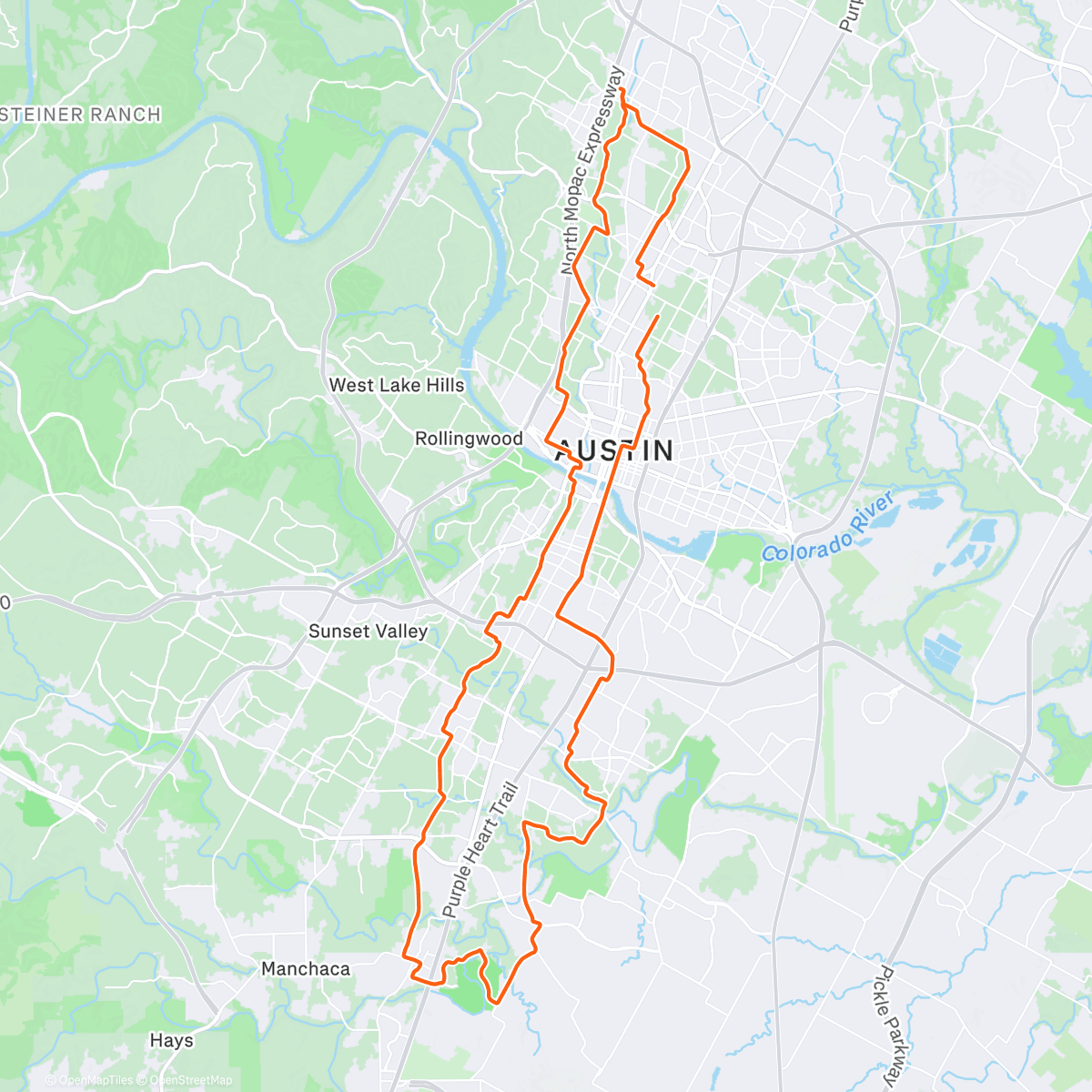 Map of the activity, Violet Crown Winter Tour Christmas Morning