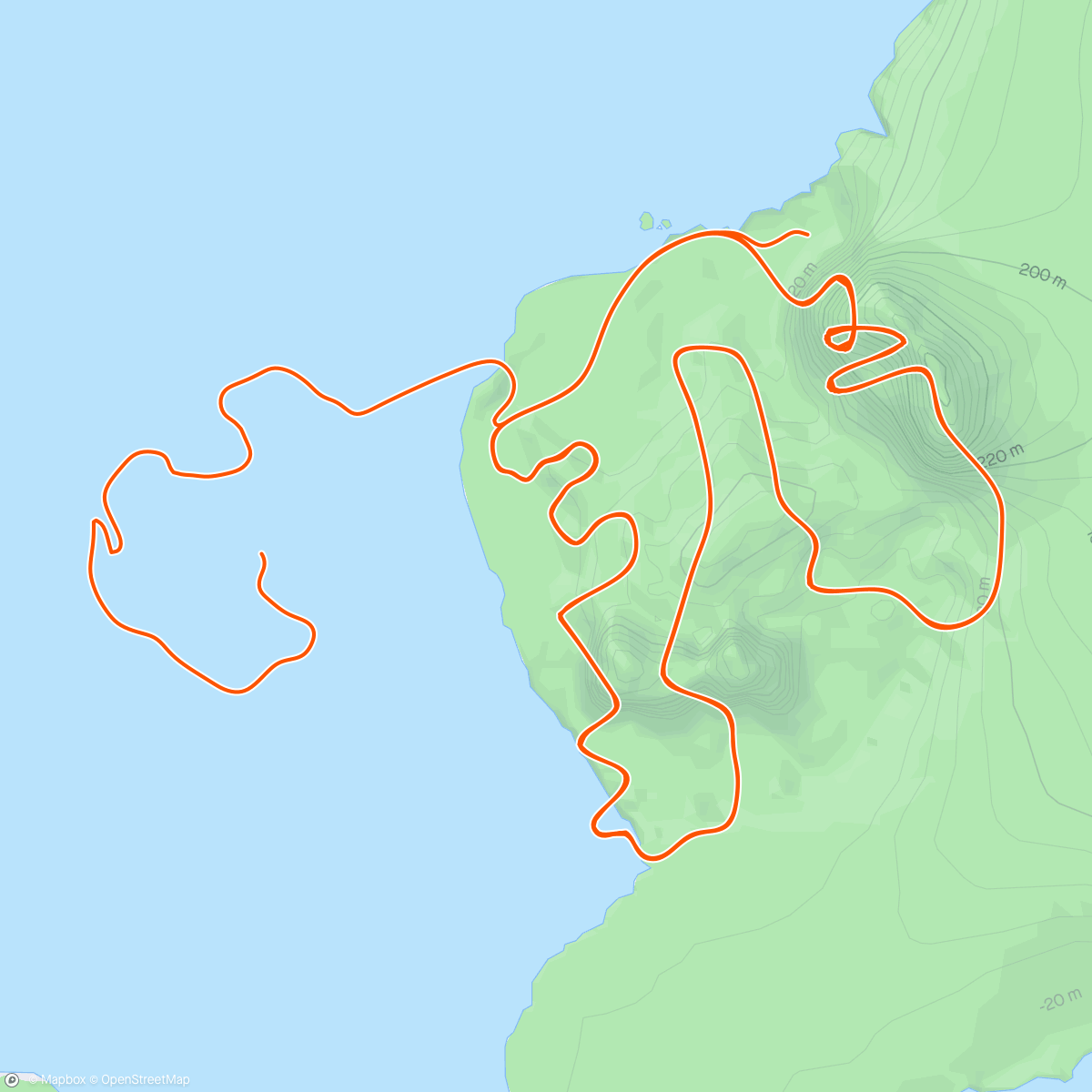 Map of the activity, Zwift - Group Ride: TGIF DIRTy Goats (C) on Hilly Route Reverse in Watopia