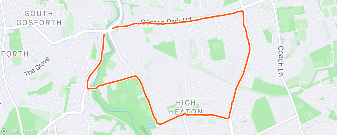Map of the activity, Easy 5k after work.
