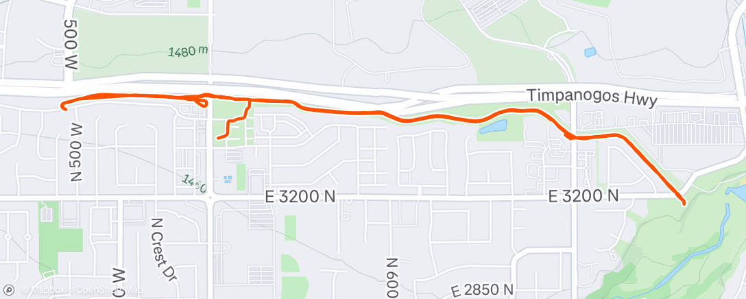 Map of the activity, Evening Ride