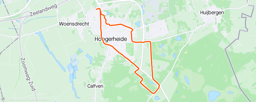 Map of the activity, Avondloop.  Easy 10 km