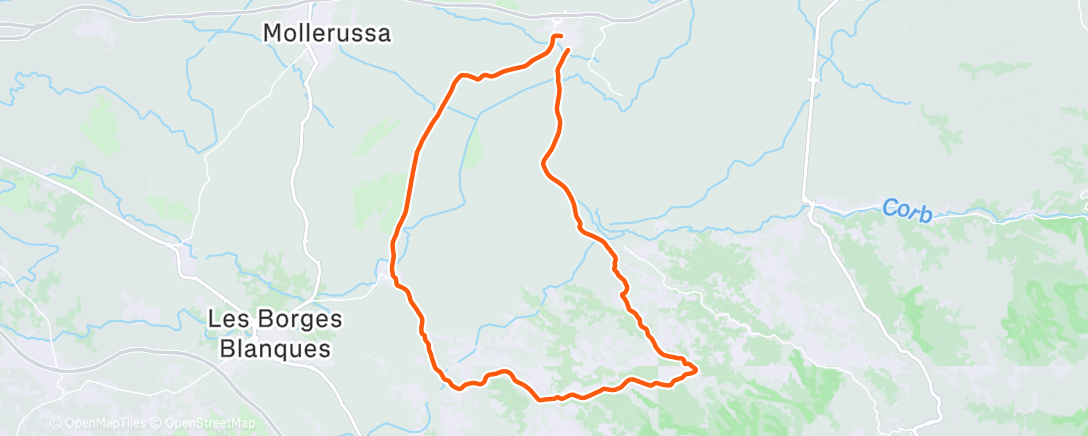 Map of the activity, Ruta retallada