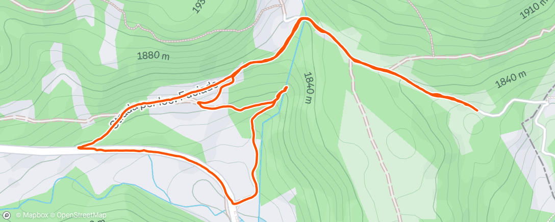 Map of the activity, Paseo a la cascada