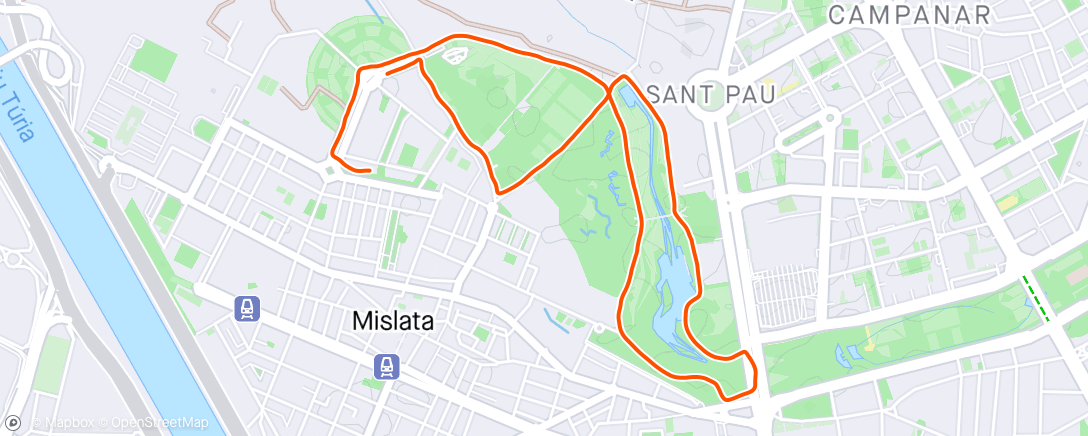 Map of the activity, 5km carrera continua