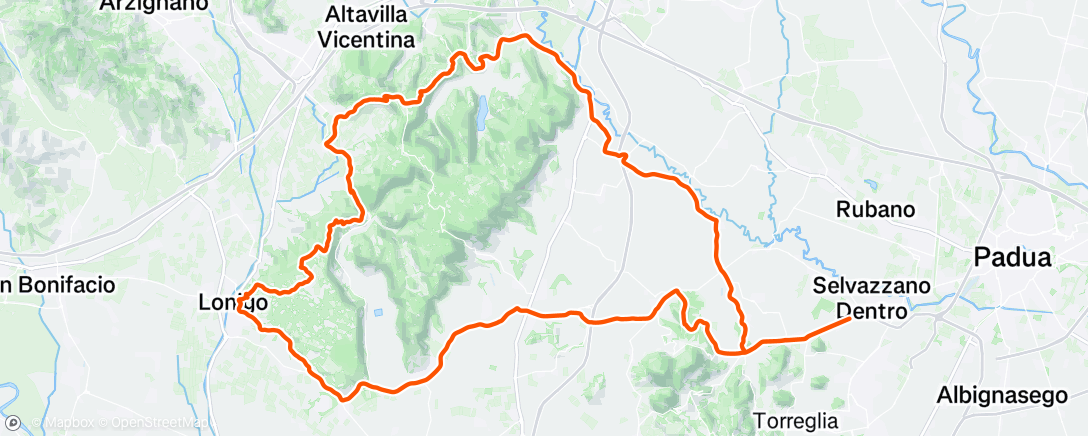 Map of the activity, Pedalata mattutina