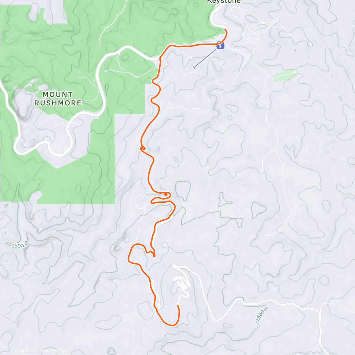 Map of the activity, ROUVY - Iron Mountain Road | South Dakota | USA
