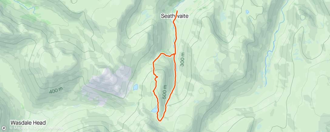Map of the activity, Seathwaite Fell
