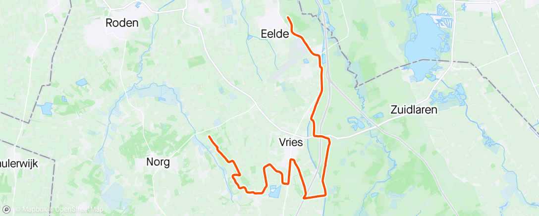 Map of the activity, 29 km duurloop