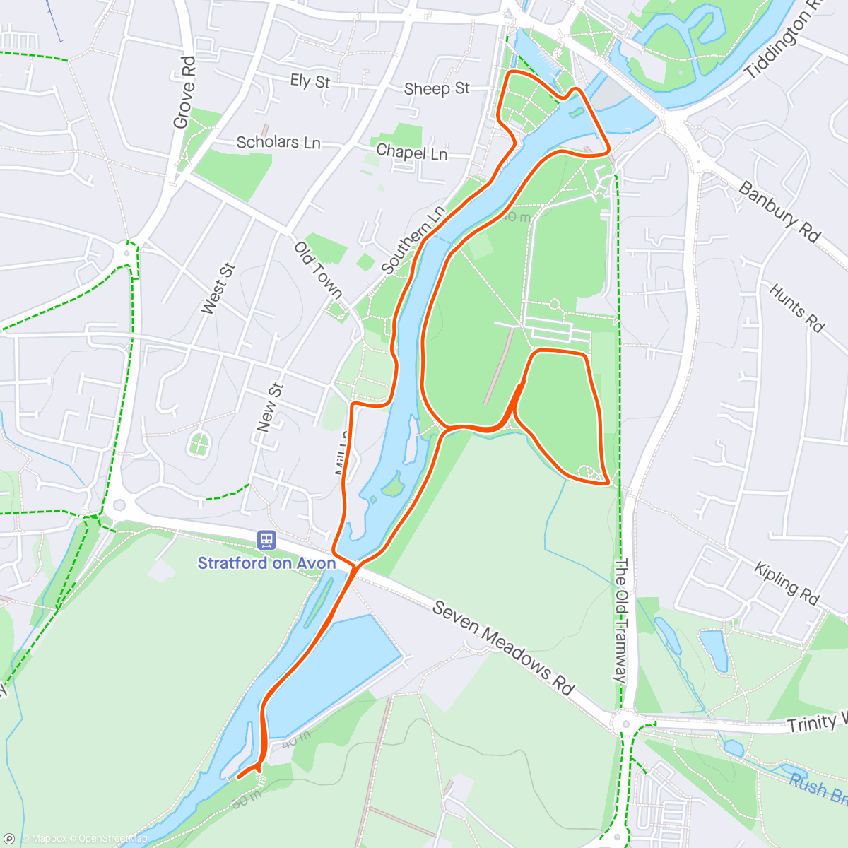 Mapa de la actividad (Evening Run.)