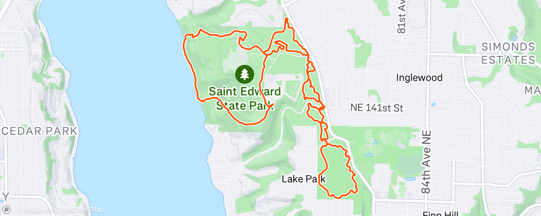 Map of the activity, Shredwards on Foot
