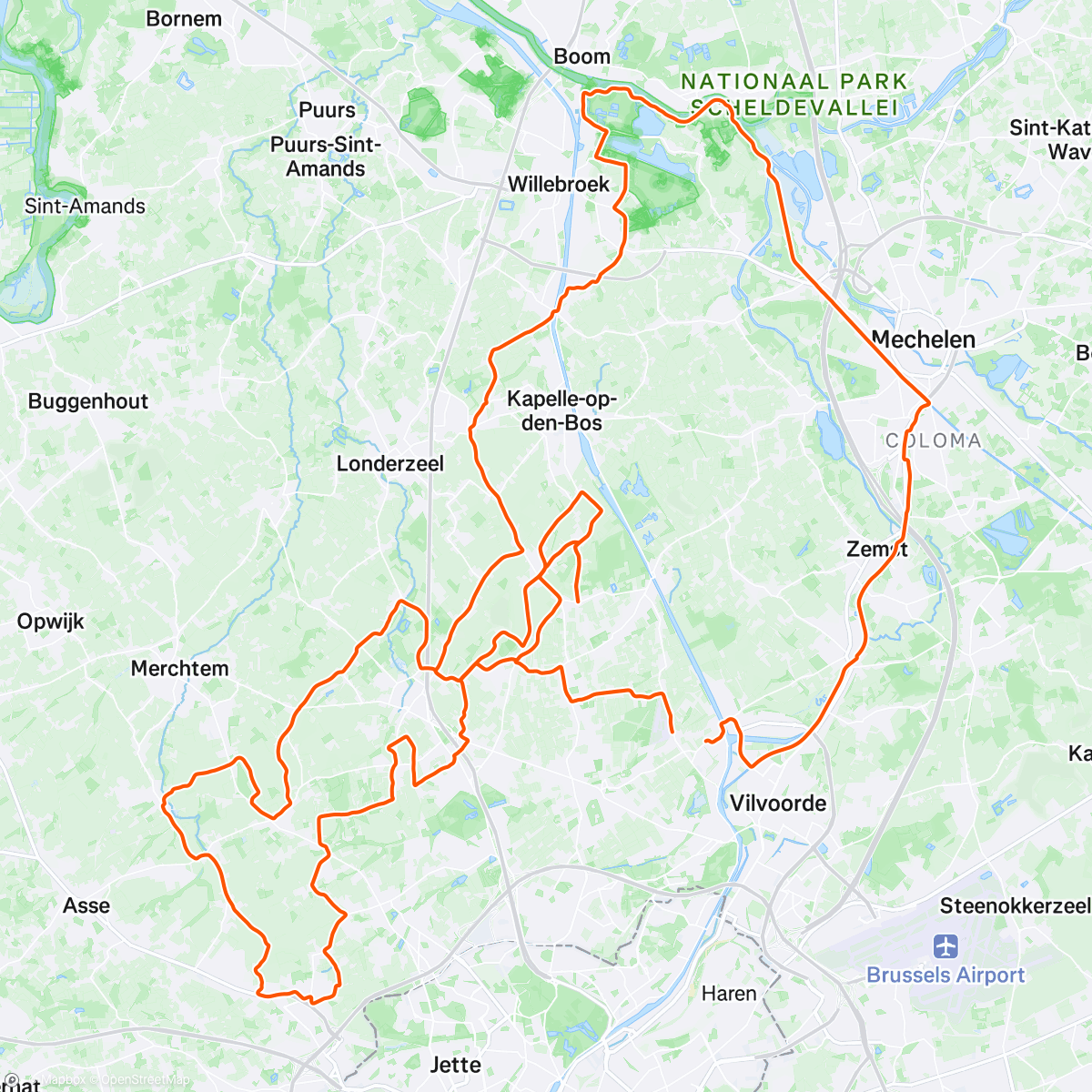 Map of the activity, T39.1 Emrin social ride
