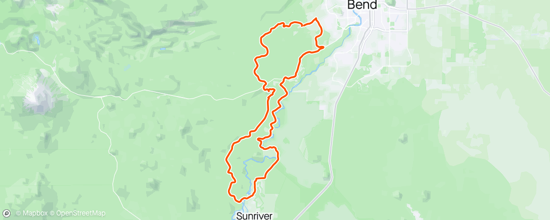 Map of the activity, Riding with Dublin in Bend