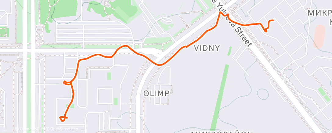 Map of the activity, Дневная прогулка