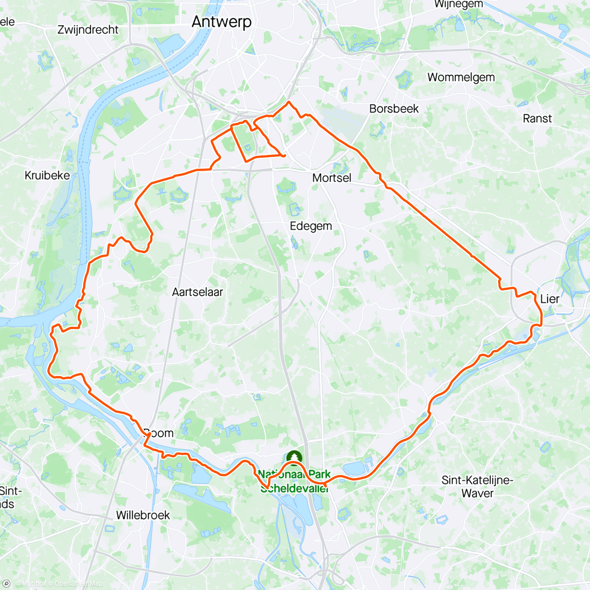 Map of the activity, ABC 18/23 Ride