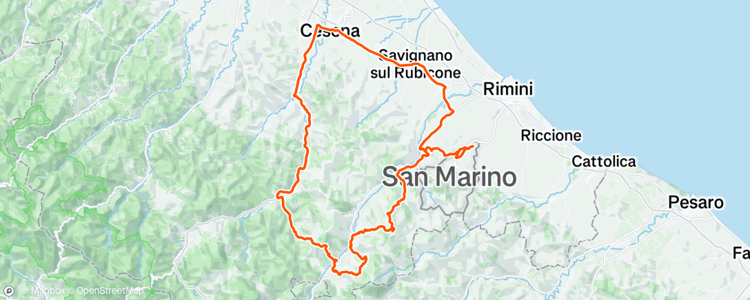Map of the activity, Pedalata mattutina