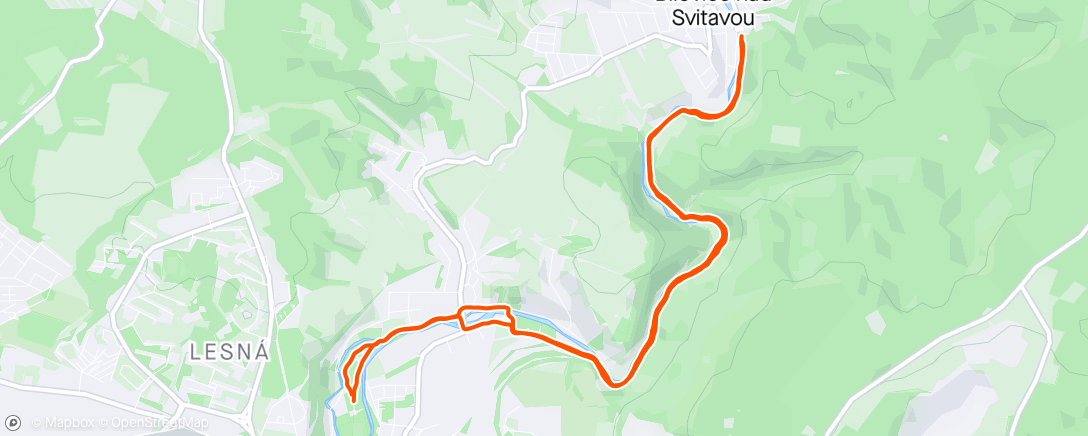 Map of the activity, Lunch Run - Magická míle (Garmin)