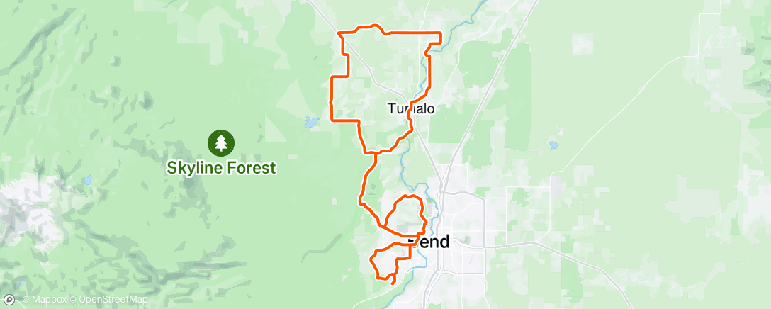 Map of the activity, MTB on da road