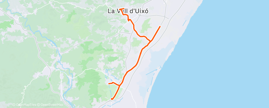 Map of the activity, Bicicleta por la tarde