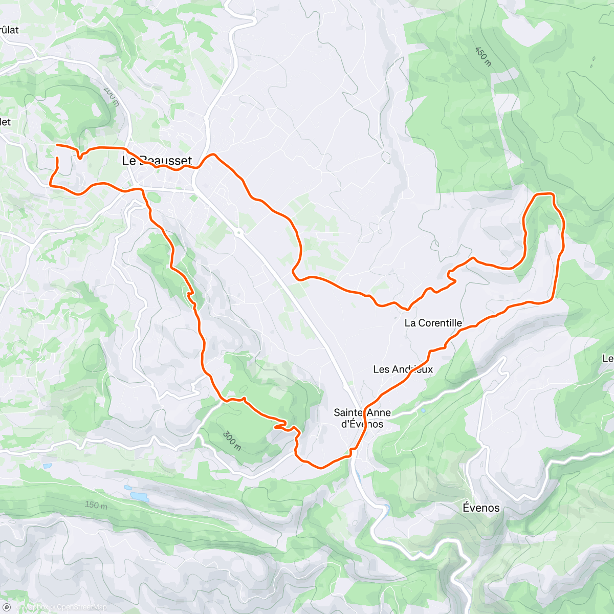 Map of the activity, Morning Trail Run