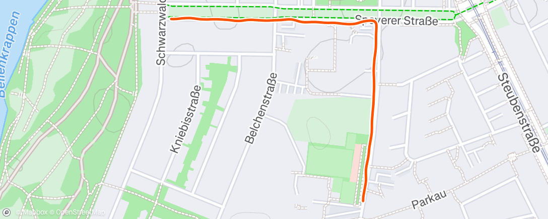 Map of the activity, Rückweg vom TRC