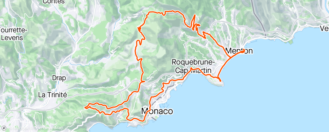 Map of the activity, Col de la Madone