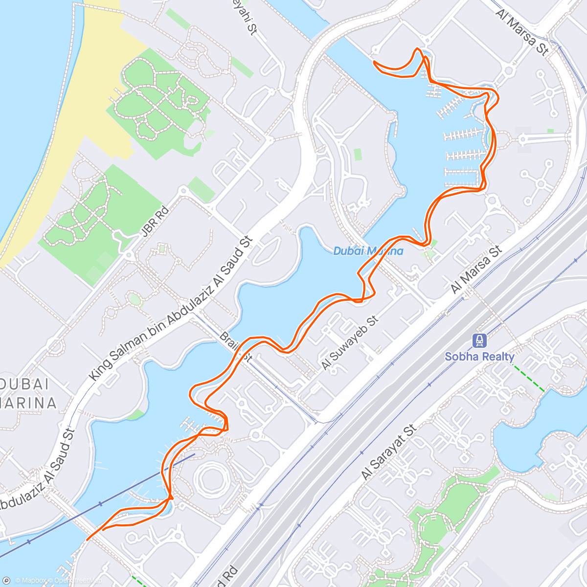 Map of the activity, Morning family Run